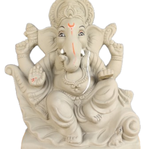 1.5 Ft Eco-Friendly Clay Ganesha Idol – Handcrafted Natural Ganesh Murti