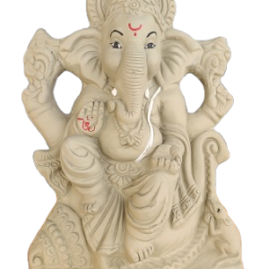 1 Ft Eco-Friendly Clay Ganesha Idol – Handcrafted Natural Ganesh Murti
