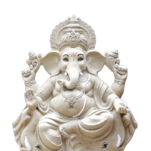 4 Ft Eco-Friendly Clay Ganesha Idol – Handcrafted Natural Ganesh Murti