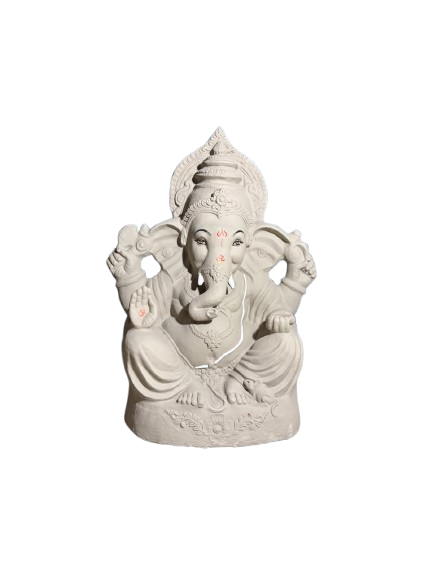 5.5 Ft Eco-Friendly Clay Ganesha Idol – Handcrafted Natural Ganesh Murti