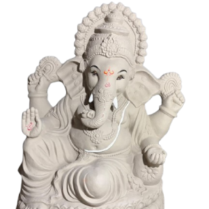 5.6 Ft Eco-Friendly Clay Ganesha Idol – Handcrafted Natural Ganesh Murti