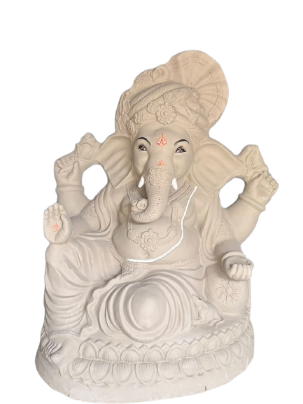 5.8 Ft Eco-Friendly Clay Ganesha Idol – Handcrafted Natural Ganesh Murti