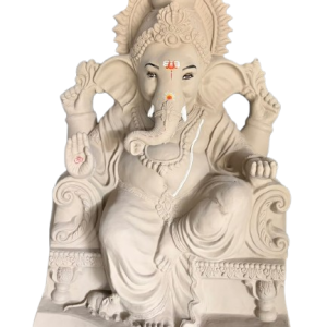 6.2 Ft Eco-Friendly Clay Ganesha Idol – Handcrafted Natural Ganesh Murti