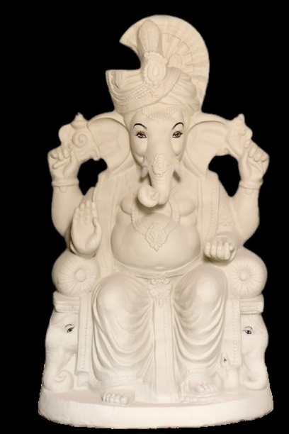 6.5 Ft Eco-Friendly Clay Ganesha Idol – Handcrafted Natural Ganesh Murti