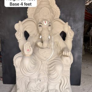 6.7 ft Eco-Friendly Clay Ganesh Idol (4 ft Base)