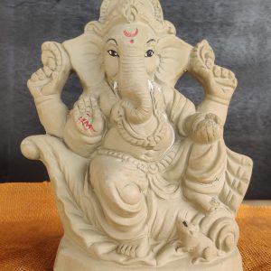 8 Inch Eco-Friendly Clay Ganesh Idol