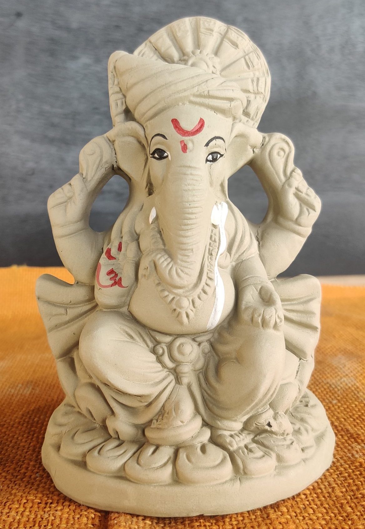 6 Inch Eco-Friendly Clay Ganesh Idol