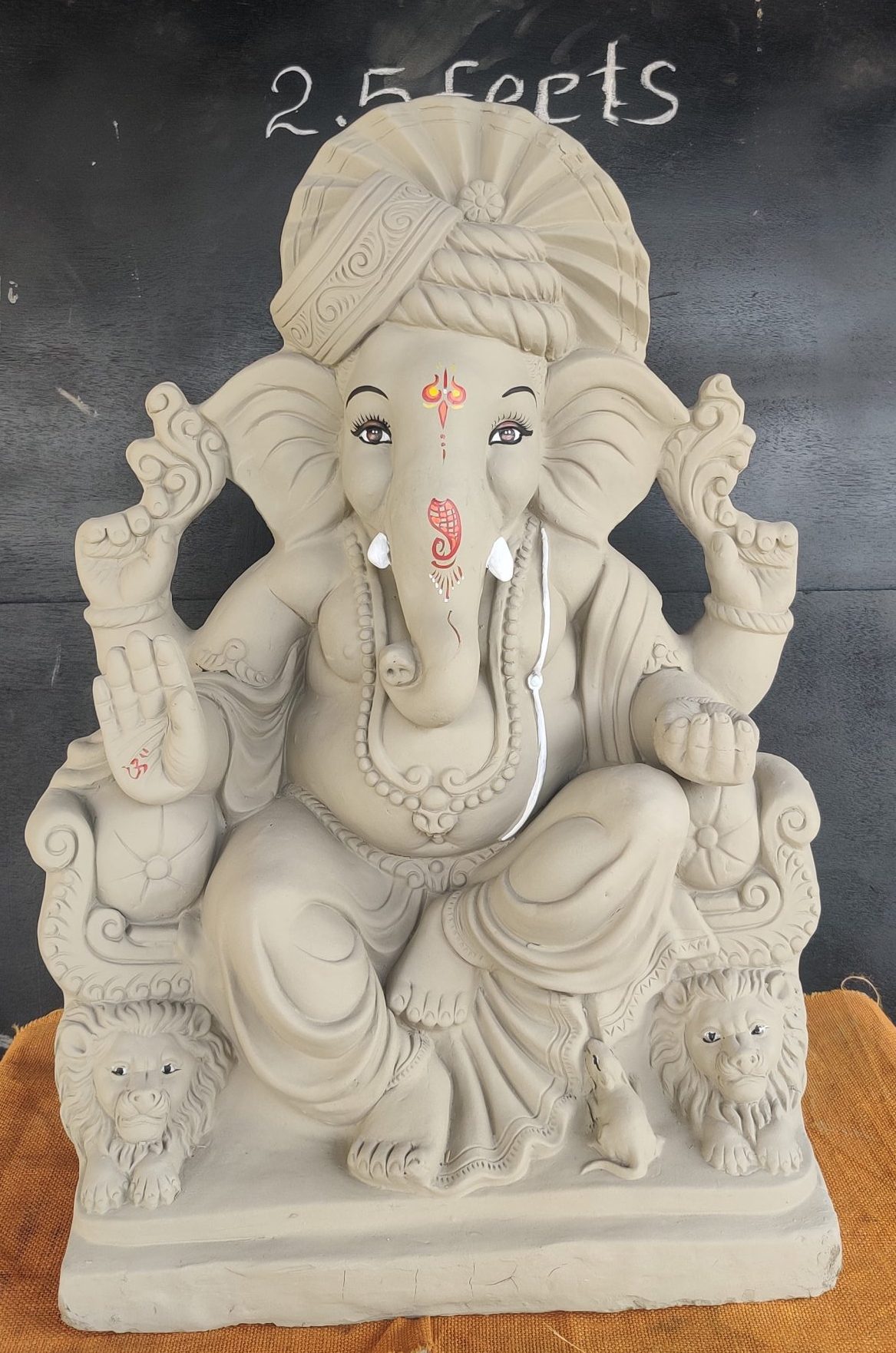 2.5 ft Eco-Friendly Clay Ganesh Idol