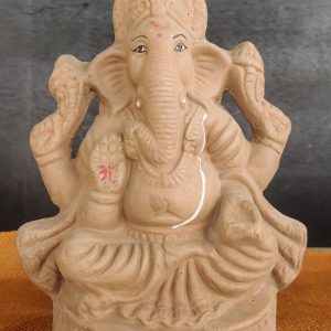 8 Inch Eco-Friendly Clay Ganesh Idol